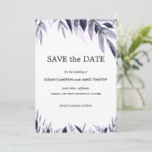 Dusty Botanical Floral Wedding Save the Date Card (Stehend Vorderseite)