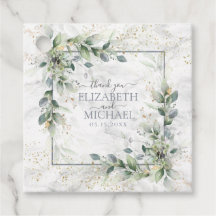 Dusty Botanical Greenerity Gold Marble Wedding