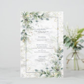 Dusty Botanical Greenerity Gold Marble Wedding Men (Stehend Vorderseite)