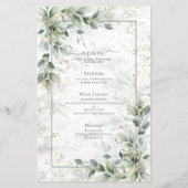 Dusty Botanical Greenerity Gold Marble Wedding Men (Vorderseite)