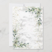 Dusty Botanische Vegetation Gold Marmor Brautparty Einladung (Rückseite)