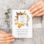 Dusty Brown Autumn lässt QR-Hochzeit im Herbst Einladungspostkarte