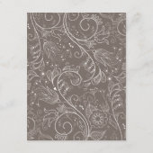 Dusty Brown Elegante Blumenzettel Begleitkarte (Rückseite)