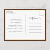 Dusty Brown Herbstleaves fallen in Liebe Hochzeit Einladungspostkarte (Rückseite)