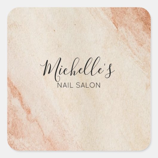 Dusty brown powder chic quadratischer aufkleber (Vorderseite)