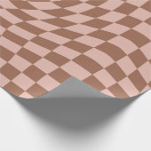 Dusty Brown Retro Warted Karos Checked Geschenkpapier (Ecke)