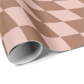Dusty Brown Retro Warted Karos Checked Geschenkpapier (Rolleneckpunkt)