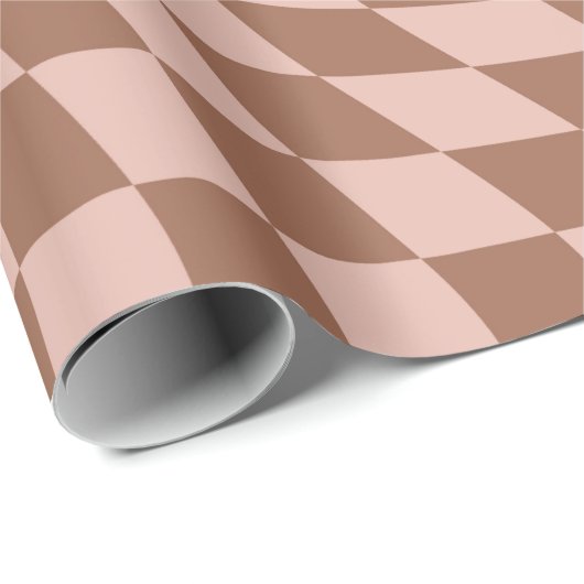 Dusty Brown Retro Warted Karos Checked Geschenkpapier (Rolleneckpunkt)