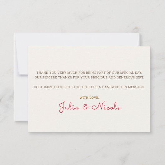 Dusty Brunt Orange Peony Blume Hochzeit im Herbst (Rückseite)