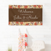 Dusty Brunt Orange Peony Blume Hochzeit im Herbst Banner (Insitu)