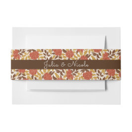Dusty Brunt Orange Peony Blume Hochzeit im Herbst Einladungsbanderole