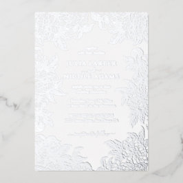 Dusty Brunt Orange Peony Blume Hochzeit im Herbst Folieneinladung