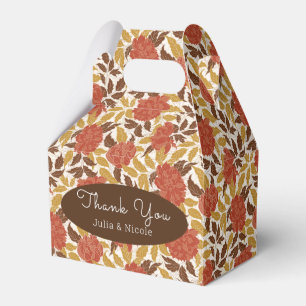 Dusty Brunt Orange Peony Blume Hochzeit im Herbst Geschenkschachtel