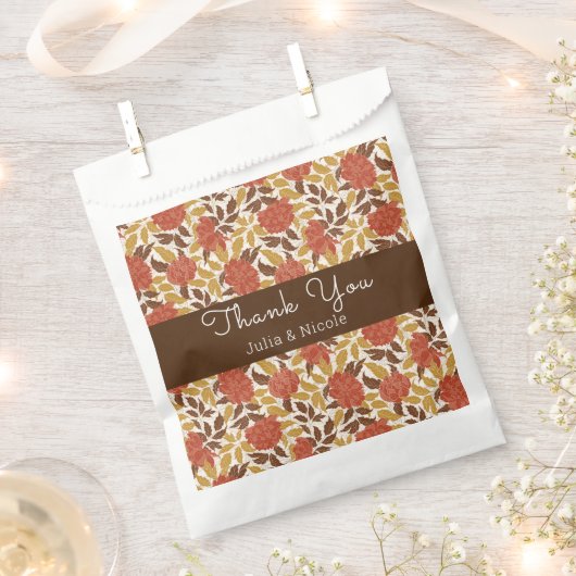 Dusty Brunt Orange Peony Blume Hochzeit im Herbst Geschenktütchen (Ausgeschnitten)