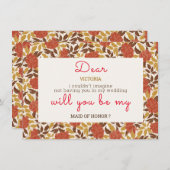 Dusty Brunt Orange Peony Blume Hochzeit im Herbst Menükarte (Vorne/Hinten)