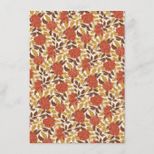 Dusty Brunt Orange Peony Blume Hochzeit im Herbst Menükarte (Rückseite)