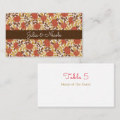 Dusty Brunt Orange Peony Blume Hochzeit im Herbst Platzkarte (Vorne/Hinten)