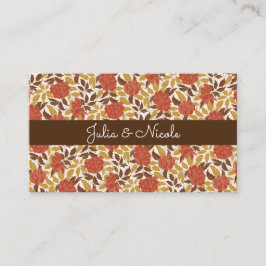 Dusty Brunt Orange Peony Blume Hochzeit im Herbst Platzkarte