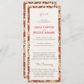 Dusty Brunt Orange Peony Blume Hochzeit im Herbst Programm (Vorne/Hinten)