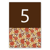 Dusty Brunt Orange Peony Blume Hochzeit im Herbst Tischnummer (Rückseite)