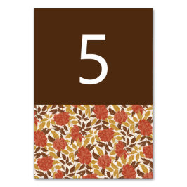 Dusty Brunt Orange Peony Blume Hochzeit im Herbst Tischnummer