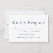 Dusty Bue Monogram Response RSVP Karte (Vorderseite)