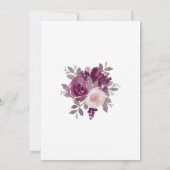 Dusty Burgundy Blush Botanical Wedding Einladung (Rückseite)
