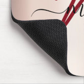 Dusty Burgundy Rose Minimal Name Monogram. Lux Mousepad (Ecke)