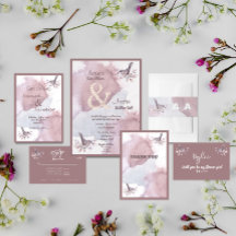 Dusty Burgundy Wasserfarbe und Rose Gold Ampersand