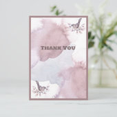 Dusty Burgundy Watercolor Dankeskarte (Stehend Vorderseite)