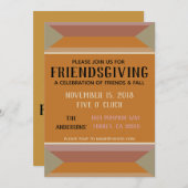 Dusty Colors Friendsgiving Erntedank Einladung (Vorne/Hinten)