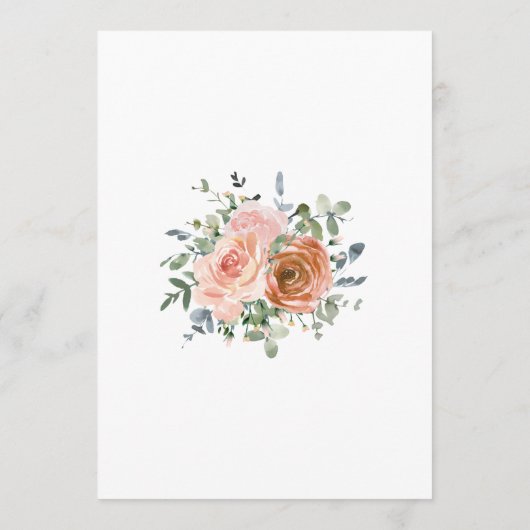 Dusty Coral Eukalyptus Botanisches Brautparty Einladung (Rückseite)