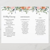 Dusty Coral Eukalyptus Order of Service Wedding (Rückseite)