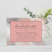 Dusty Coral Moderner Abstrakter Junggeselinnen-Abs Einladung (Stehend Vorderseite)