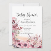 Dusty Coral QR Code Kinderdusche Einladung (Vorderseite)