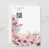 Dusty Coral QR Code Kinderdusche Einladung (Rückseite)