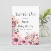 Dusty Coral QR Code Kinderdusche Save The Date (Stehend Vorderseite)
