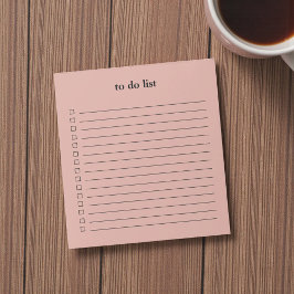 Dusty Coral To Do List Minimalist Teacher Simple Notizblock