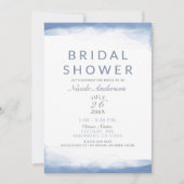 Dusty Cornflower Blue Watercolor Brautparty Einladung (Vorderseite)