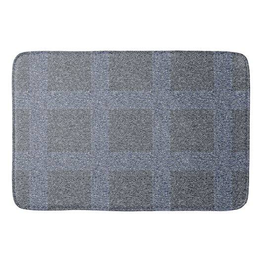 Dusty Dark Blue on Blue Tweed Design Badematte (Vorderseite)