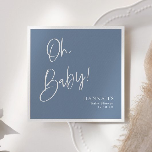 Dusty/Denim Blue Oh Baby Baby Dusche Serviette