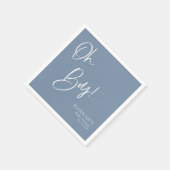 Dusty/Denim Blue Oh Boy Baby Shower Serviette (Ecke)