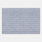 Dusty Denim Blue Small Zickzack Pattern Geschenkpapier Set (Vorderseite 3)