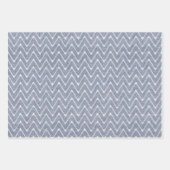 Dusty Denim Blue Small Zickzack Pattern Geschenkpapier Set (Vorderseite)