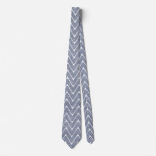 Dusty Denim Blue Small Zickzack Pattern Krawatte