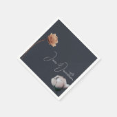 Dusty dunkelblau minimale Blüte Serviette (Ecke)