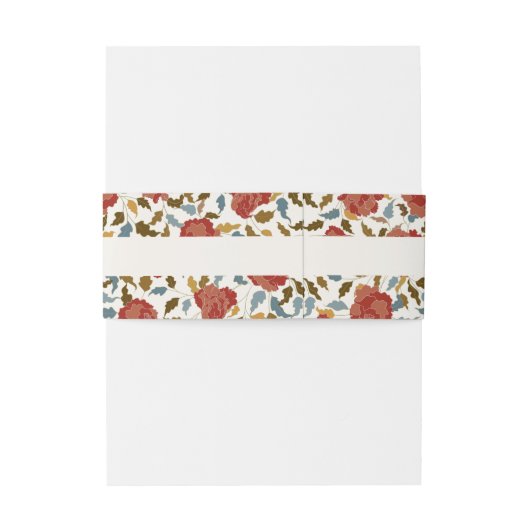 Dusty Elegant Golden Rote Rose Blume Hochzeit Einladungsbanderole (Rückseitenbeispiel)