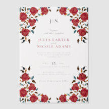 Dusty Elegant Golden Rote Rose Blume Hochzeit