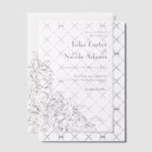 Dusty Elegant Golden Rote Rose Blume Hochzeit Pergament Einladungen (Versetzt (Einladung))