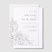 Dusty Elegant Golden Rote Rose Blume Hochzeit Pergament Einladungen (Versetzt)